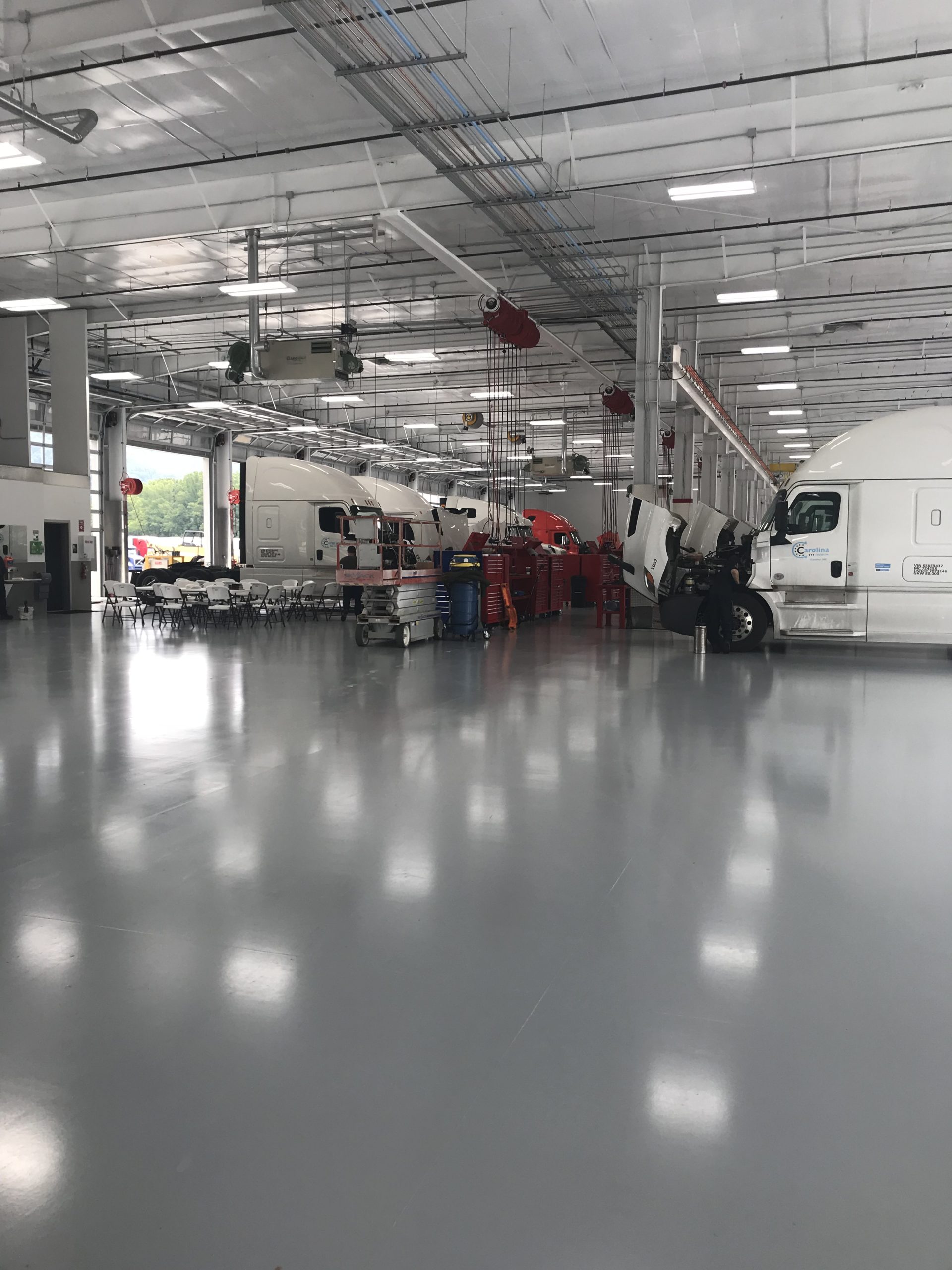 Warehouse Concrete Polishing and Resinous Floor Coatings with Line Striping